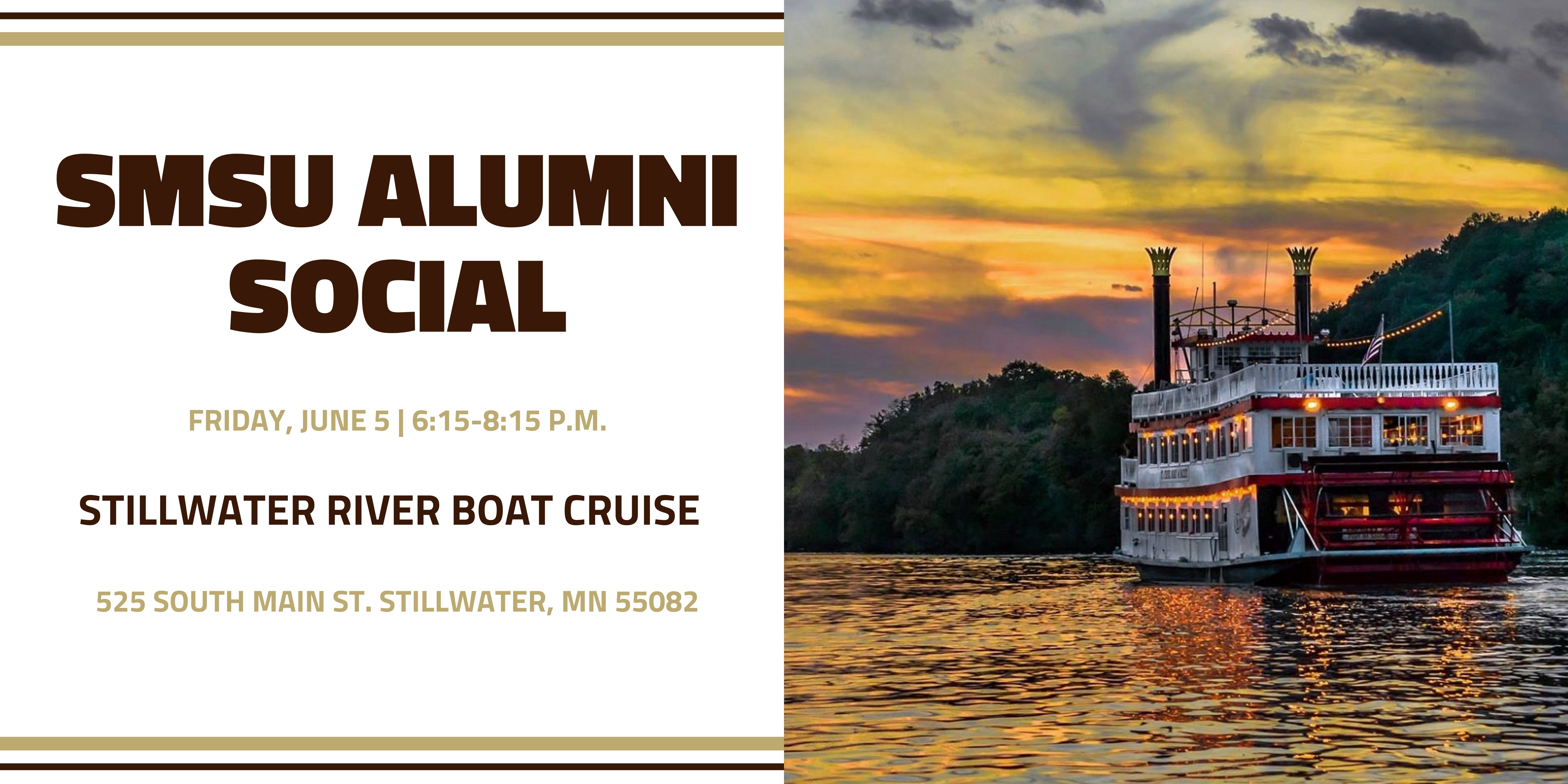 Event photo for SMSU Alumni Social Stillwater River Boat Cruise