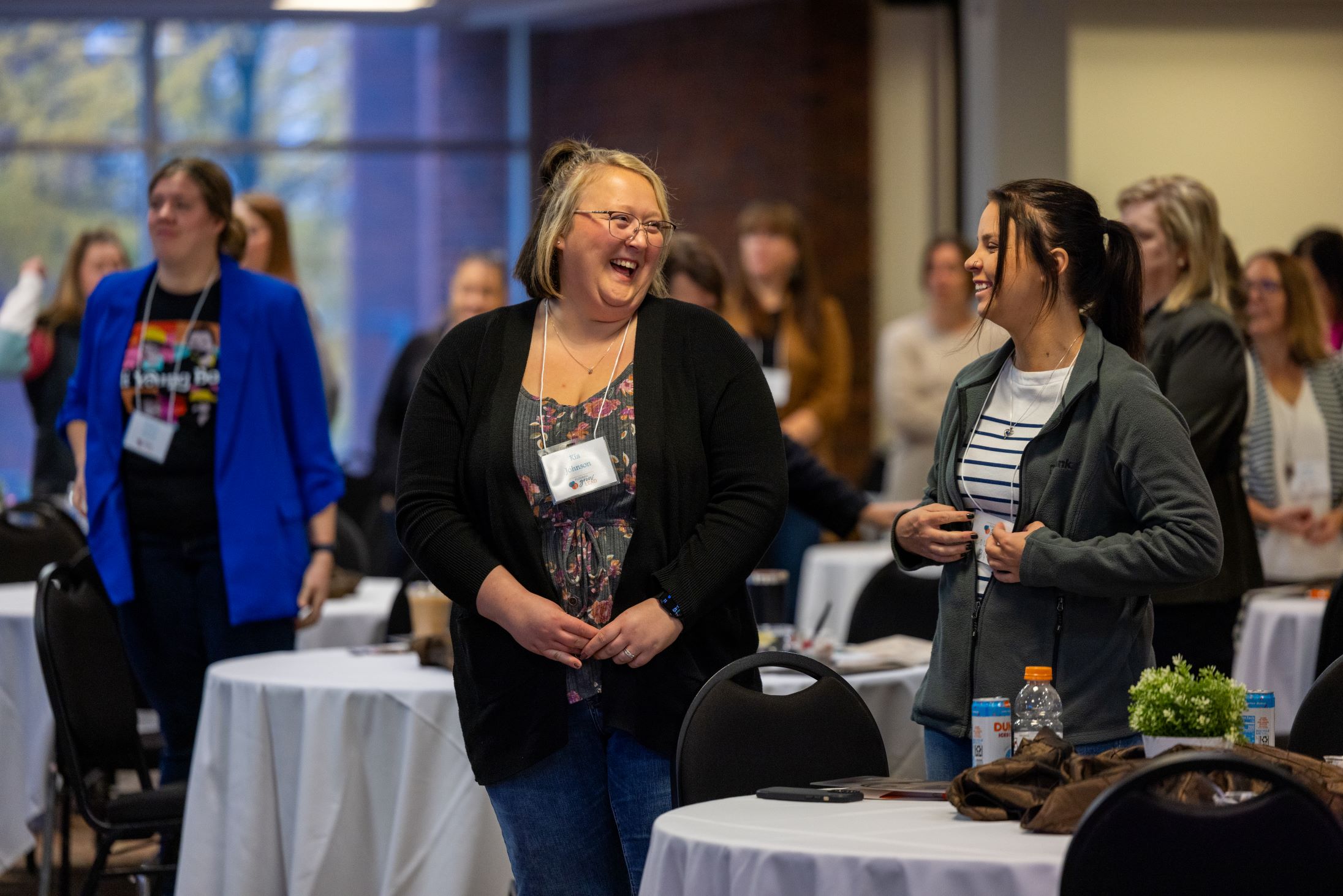 Two women at conference