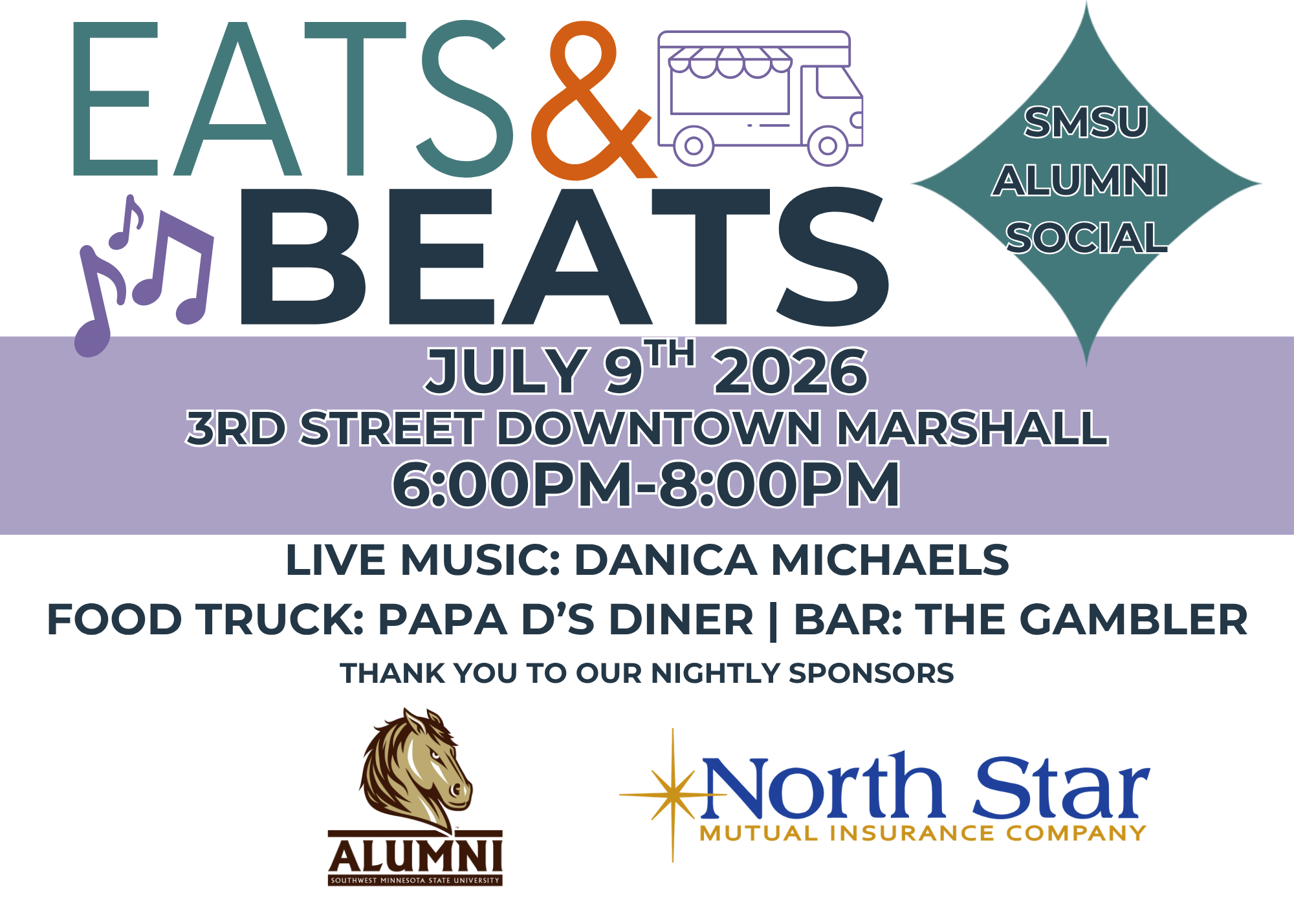 Event photo for SMSU Alumni Social at Eats and Beats