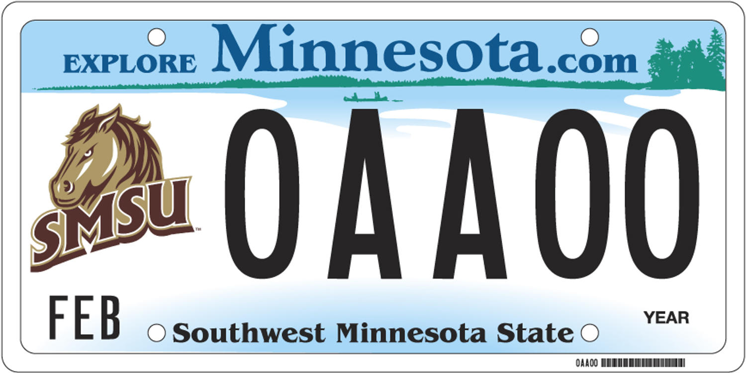 SMSU License Plates